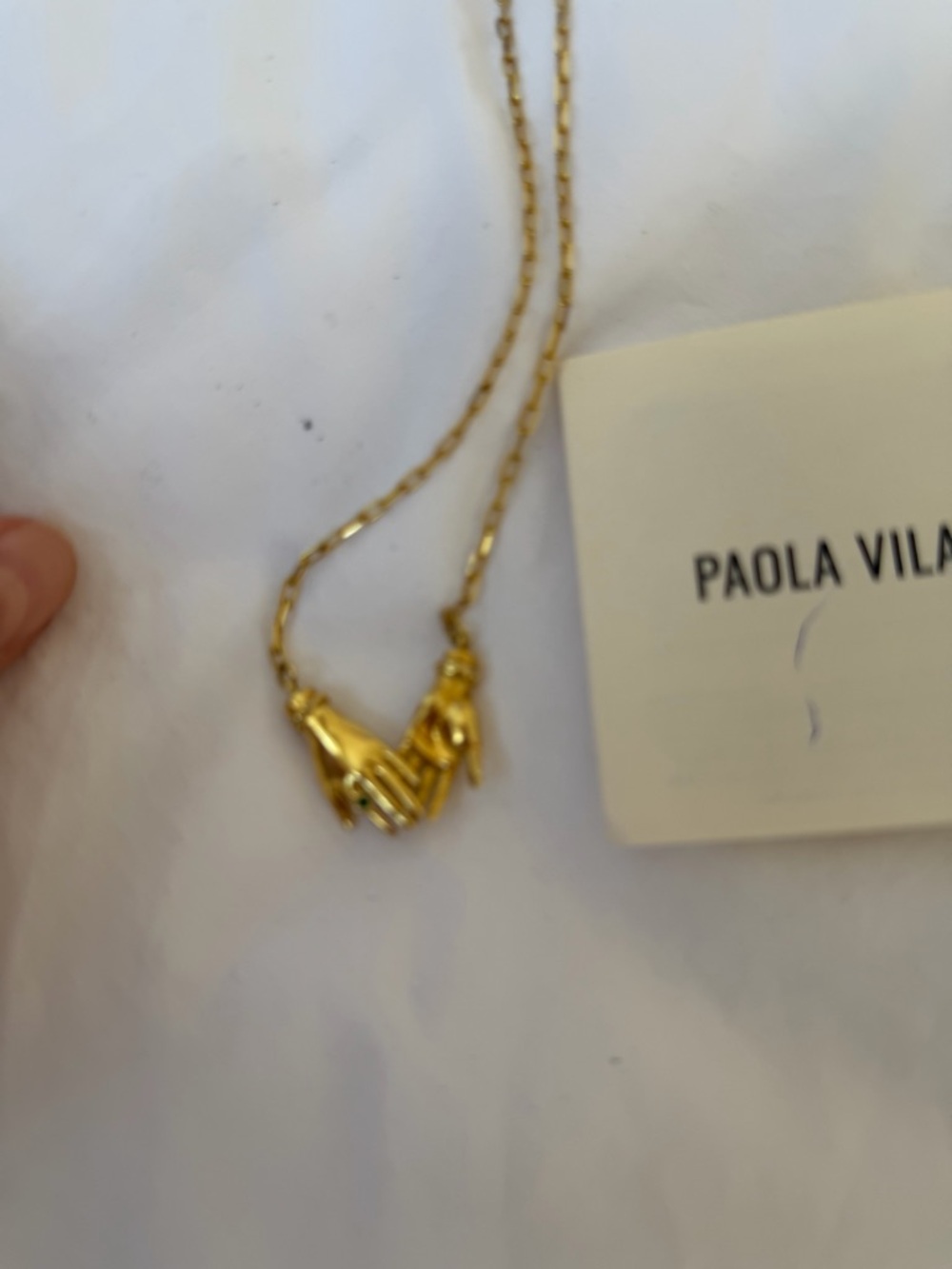 Gold Hand Pendant Necklace - Gold